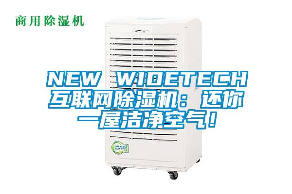 NEW WIDETECH互聯(lián)網(wǎng)除濕機：還你一屋潔凈空氣！