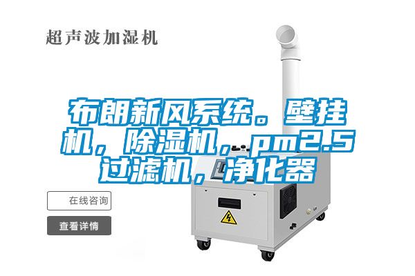 布朗新風(fēng)系統(tǒng)。壁掛機(jī)，除濕機(jī)，pm2.5過濾機(jī)，凈化器